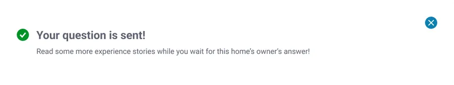 Contact homeowner popup confirmation