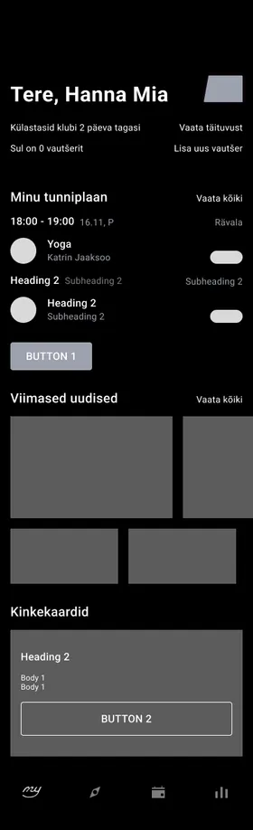 Low fidelity wireframe
