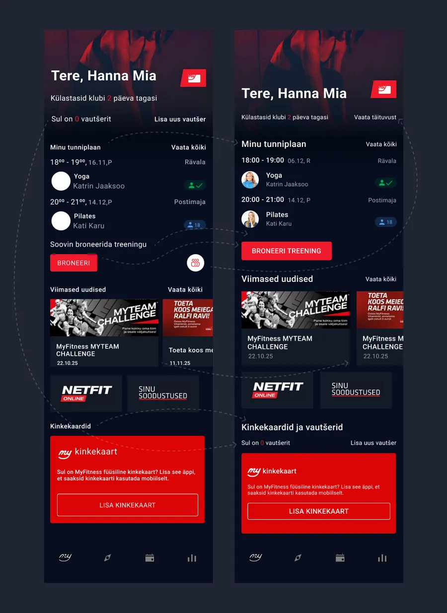 Original design compared to Final Redesign